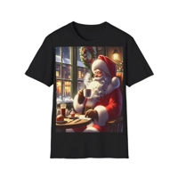 Santa In Coffee Shop T-Shirt