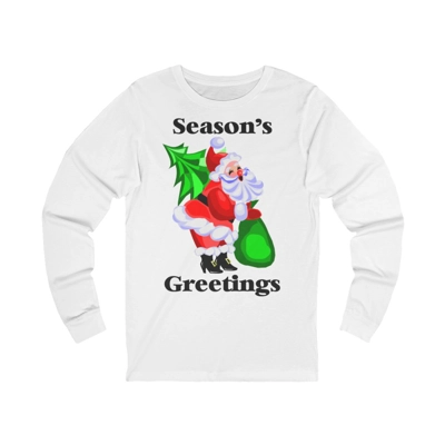 Season's Greeting Santa Claus Christmas Long Sleeve T-Shirt Season's Greeting Santa Claus Christmas Long Sleeve T-Shirt