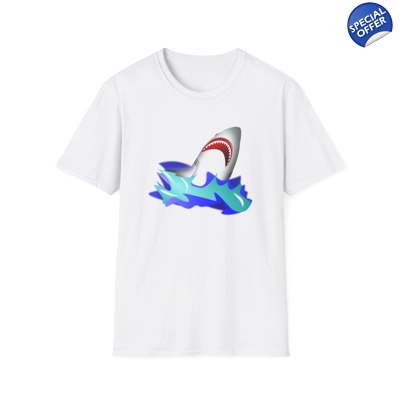 Great White Shark Rise Cartoon T-Shirt