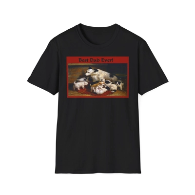 Best Dad Ever Sheepdog and Puppies Father's Day T-Shirt