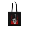 Skull in Top Hat Cotton Shopping Tote Bag
