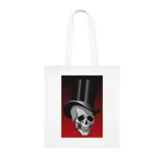 Skull in Top Hat Cotton Shopping Tote Bag