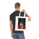 Skull in Top Hat Cotton Shopping Tote Bag