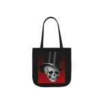 Skull in Top Hat Shoulder Tote Bag
