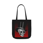 Skull in Top Hat Shoulder Tote Bag