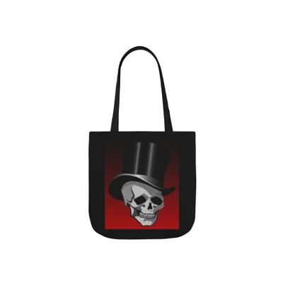 Skull in Top Hat Shoulder Tote Bag