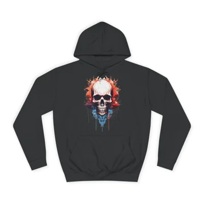Spooky Skull Watercolour Painting Hoodie
