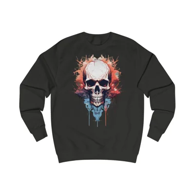 Spooky Skull Watercolour Painting Sweatshirt