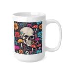 Skull With Magic Toadstools And Flowers Coffee Mug