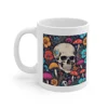 Skull With Magic Toadstools And Flowers Coffee Mug