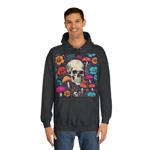 Skull With Magic Toadstools And Flowers Hoodie