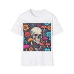 Skull With Magic Toadstools And Flowers T-Shirt
