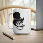 Skull With Top Hat And Cigar Coffee Mug