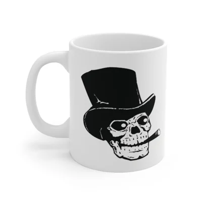 Skull With Top Hat And Cigar Coffee Mug