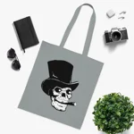 Skull With Top Hat And Cigar Cotton Shopping Tote Bag