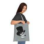Skull With Top Hat And Cigar Cotton Shopping Tote Bag