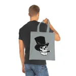 Skull With Top Hat And Cigar Cotton Shopping Tote Bag