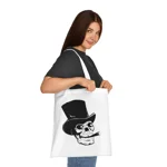 Skull With Top Hat And Cigar Cotton Shopping Tote Bag