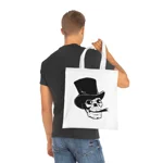 Skull With Top Hat And Cigar Cotton Shopping Tote Bag