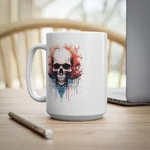 Spooky Skull Watercolour Painting Coffee Mug