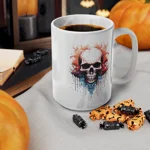 Spooky Skull Watercolour Painting Coffee Mug