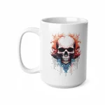 Spooky Skull Watercolour Painting Coffee Mug