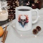 Spooky Skull Watercolour Painting Coffee Mug
