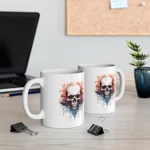 Spooky Skull Watercolour Painting Coffee Mug