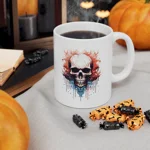Spooky Skull Watercolour Painting Coffee Mug