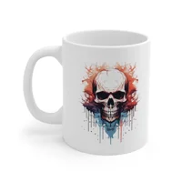 Spooky Skull Watercolour Painting Coffee Mug