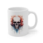 Spooky Skull Watercolour Painting Coffee Mug