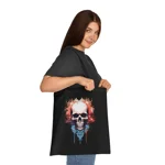 Spooky Skull Watercolour Painting Cotton Shopping Tote Bag