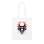 Spooky Skull Watercolour Painting Cotton Shopping Tote Bag