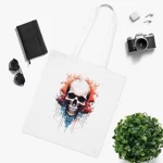 Spooky Skull Watercolour Painting Cotton Shopping Tote Bag