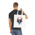 Spooky Skull Watercolour Painting Cotton Shopping Tote Bag