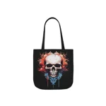 Spooky Skull Watercolour Painting Shoulder Tote Bag