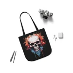 Spooky Skull Watercolour Painting Shoulder Tote Bag
