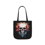 Spooky Skull Watercolour Painting Shoulder Tote Bag