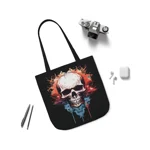 Spooky Skull Watercolour Painting Shoulder Tote Bag