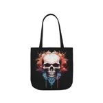 Spooky Skull Watercolour Painting Shoulder Tote Bag