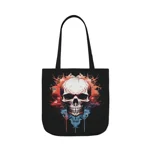 Spooky Skull Watercolour Painting Shoulder Tote Bag