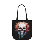 Spooky Skull Watercolour Painting Shoulder Tote Bag