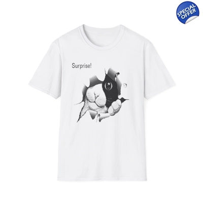 Curious Black and White Cat Surprise T-Shirt Curious Black and White Cat Surprise T-Shirt