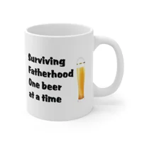 Surviving Fatherhood One Beer At A Time Father's Day Funny Coffee Mug