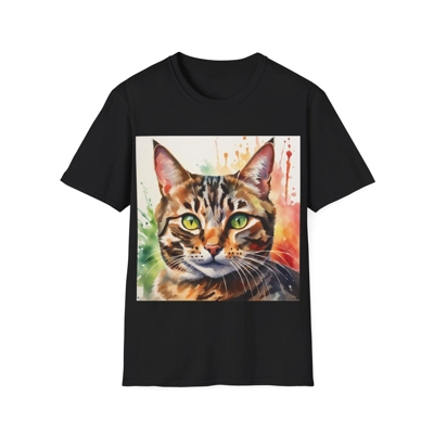 Tabby Cat Cute Watercolor T-Shirt