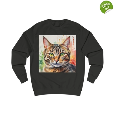 Tabby Cat Cute Watercolor Sweatshirt