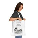 The Lord Is My Shepherd Quote Psalm 23 Cotton Shopping Tote Bag