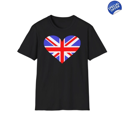 Union Jack Flag Heart T-Shirt Union Jack Flag Heart T-Shirt