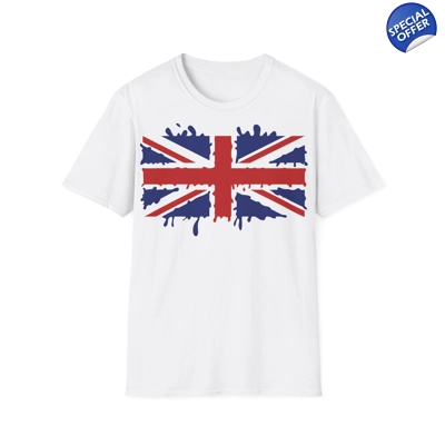 Union Jack Flag Paint Splat T-Shirt