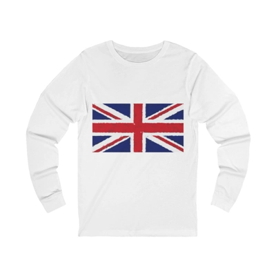 Union Jack Flag Chalk Long Sleeve T-Shirt Union Jack Flag Chalk Long Sleeve T-Shirt